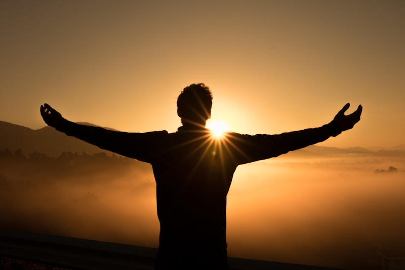 Peaceful person in light